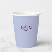 Gobelets En Papier Mariage Monogramme Ampersand Script Periwinkle (Verso)