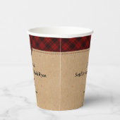 Gobelets En Papier Mariage Monogramme Charme Rustique Rouge à carreau (Droite)