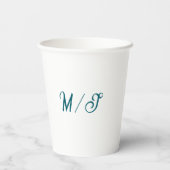 Gobelets En Papier Mariage monogramme couple nom simple style (Verso)