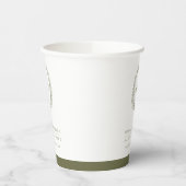 Gobelets En Papier Mariage monogramme de feuille blanche et verte oli (Gauche)