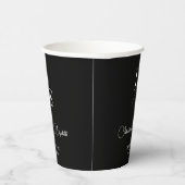 Gobelets En Papier Mariage monogramme minimal | Noir (Droite)