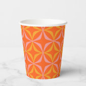 Gobelets En Papier Mariage Motif moderne orange et jaune (Verso)