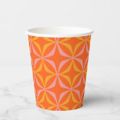 Gobelets En Papier Mariage Motif moderne orange et jaune (Recto)