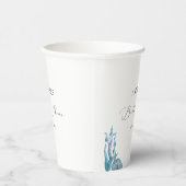Gobelets En Papier Mariage Nautical Coastal Blue Shell Été (Droite)