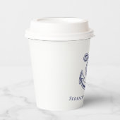 Gobelets En Papier Mariage Nautique Blue Ancre Beach Party (Recto)