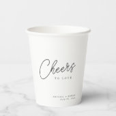 Gobelets en papier mariage noir blanc écriture min (Verso)