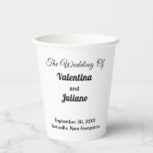 Gobelets en papier mariage Noir et Blanc (Recto)