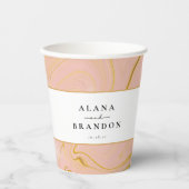 Gobelets en papier mariage Noms Pailleté Agate Mar (Recto)