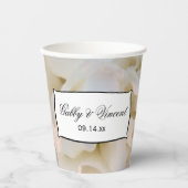 Gobelets en papier mariage oeillet floral blanc (Recto)