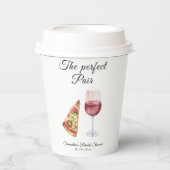 Gobelets En Papier Mariage Parfait Paire Shower de Mariée Aquarelle (Recto)