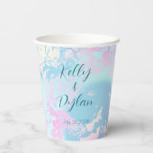 Gobelets En Papier Mariage pastel abstrait moderne (Verso)