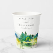 Gobelets En Papier Mariage paysager Chic Campagne Mountain River (Verso)