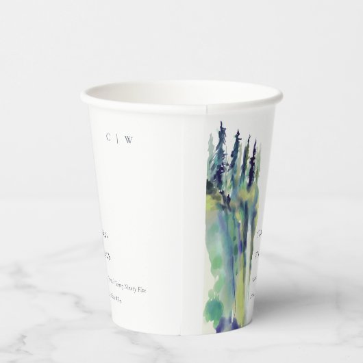 Gobelets En Papier Mariage paysager minimal de pin doux (Droite)