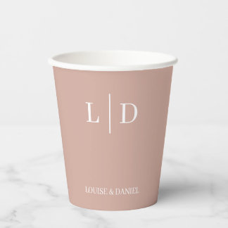 Gobelets En Papier Mariage personnalisé minimal et simple