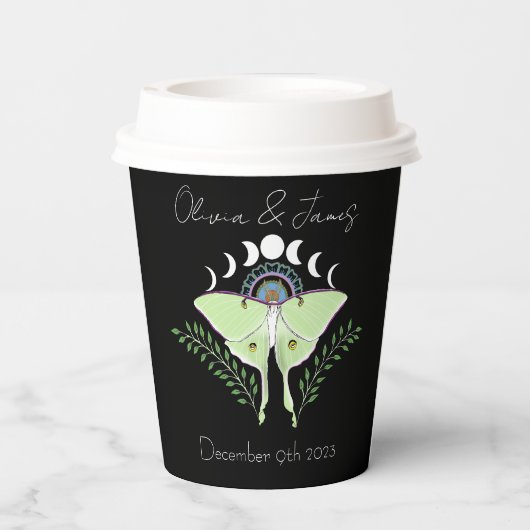 Gobelets En Papier Mariage Phases Luna Moth Moon (Verso)