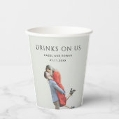 Gobelets En Papier Mariage photo simple moderne (Recto)
