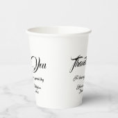 Gobelets En Papier Mariage remerciement noir et blanc écriture person (Gauche)