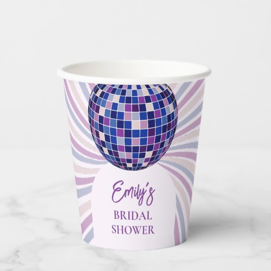 Gobelets En Papier Mariage rétro funky disco (Recto)