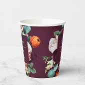 Gobelets En Papier Mariage Rose Bourgogne et Renoncule (Gauche)