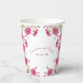 Gobelets En Papier Mariage Rose Rose Clair (Verso)
