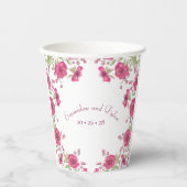 Gobelets En Papier Mariage Rose Rose Clair (Recto)