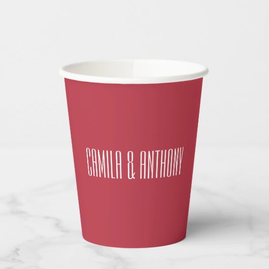 Gobelets En Papier Mariage rouge (Gauche)