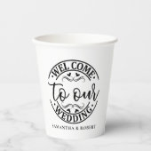 GOBELETS EN PAPIER MARIAGE SIMPLE ET BIENVENUE (Recto)