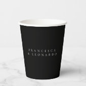 Gobelets En Papier Mariage Simple Noir Classique (Recto)