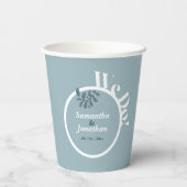 Gobelets En Papier Mariage simple Rococo Blue (Verso)