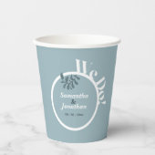 Gobelets En Papier Mariage simple Rococo Blue (Recto)