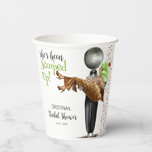 Gobelets En Papier Mariage sous le thème de la glace au chocolat (Recto)