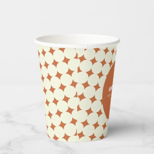 Gobelets En Papier Mariage Terracotta Géométrique Unique Personnalisé (Droite)
