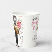 Gobelets En Papier Mariage Thème Crème Glacée aux Fraises (Gauche)
