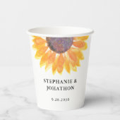 Gobelets En Papier Mariage tournesol (Verso)