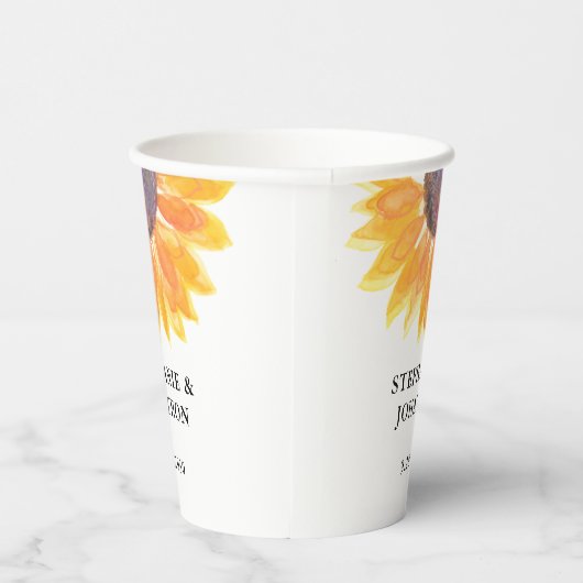 Gobelets En Papier Mariage tournesol (Droite)
