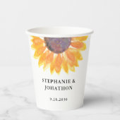 Gobelets En Papier Mariage tournesol (Recto)