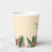 Gobelets En Papier Mariage Tropical Floral Pink Flamingo (Droite)