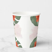 Gobelets En Papier Mariage Tropical Monstera & Hibiscus (Droite)