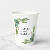 Gobelets En Papier Mariage Verdure d'Eucalyptus (Verso)