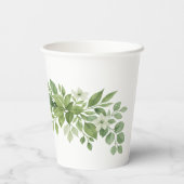 Gobelets En Papier Mariage Vert Sauge | Monogramme (Verso)