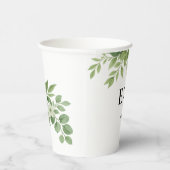 Gobelets En Papier Mariage Vert Sauge | Monogramme (Droite)
