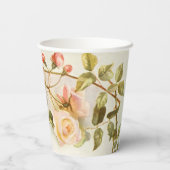 Gobelets En Papier Mariage vintage Antique Rose Fleur (Verso)