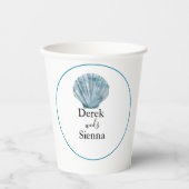 Gobelets En Papier Mariage vintage Turquoise bleu simple (Recto)