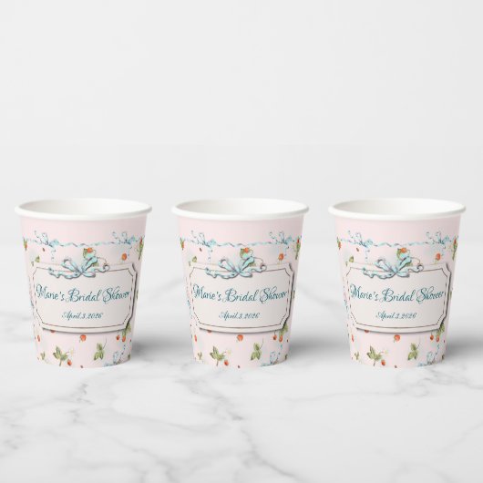 Gobelets En Papier Marie Antoinette Petite fraise 8 oz Coupe papier (Multi)