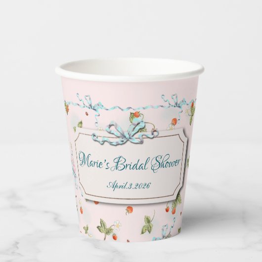 Gobelets En Papier Marie Antoinette Petite fraise 8 oz Coupe papier (Recto)