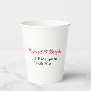 Gobelets En Papier Marié & lumineux ajouter nom de couple mariage ajo