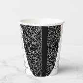 Gobelets En Papier Mariée Élégante sur Fond Noir (Droite)