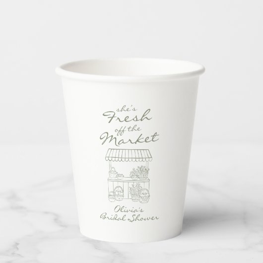 Gobelets En Papier Mariée Fraîche du Marché (Recto)