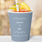 Gobelets En Papier Mariée Groom Elégante Réception de mariage Dusty B