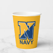 Gobelets En Papier Marine américaine | Marine initiale N (Verso)